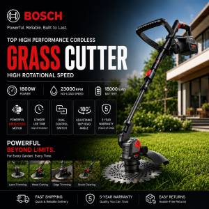 Cordless Grass Cutter 388V Electric Lawn Mower Grass Trimmer | Rechargeable Battery Brush Cutter | Portable Mesin Potong Rumput for Garden & Home Use