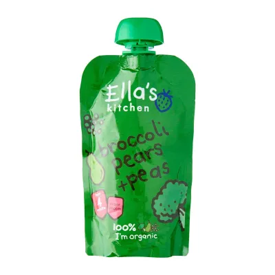 Ellas Kitchen Organic Broccoli Pears and Peas 6+ Months Baby Food
