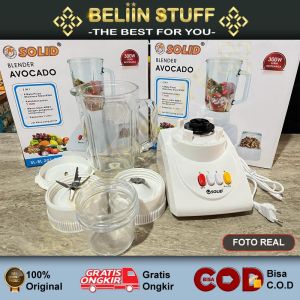 Blender Avocado SOLID Series 1 Liter Glass/Kaca 2 in 1
