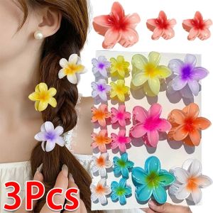 3pcs/set Flower Claw Clip Women Hawaiian Girl Hair Accessories Flower Ponytail Clip Clamp Barrettes Hairpin Summer Beach Jewelry