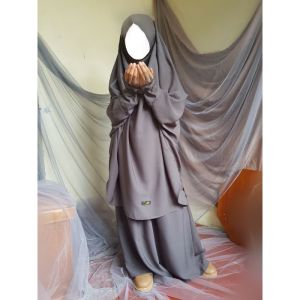BAJU LEBARAN ANAK MODEL french khimar set rok