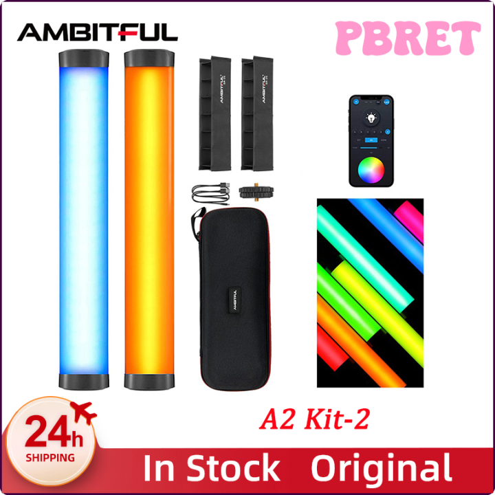 PBRET AMBITFUL A2 Kit-2 RGB Tube Light, CRI 95+ TLCI 97+,Built-in APP ...