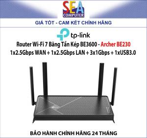 TP-LINK Router Wi-Fi 7 Băng Tần Kép BE3600 2 Cổng 2.5Gbps - Archer BE230