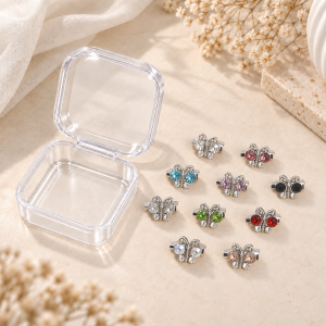 10PCS Baby Brooch Set for Hijab RhinestoneHijab Pins Headscarf Brooch Small Scarf Safety Pins with Storage