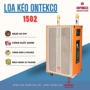 Loa kéo ontekco 1502 bass 40 tặng kèm 2 mic