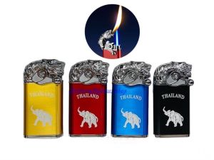 ไฟแช็คสแตนเลสลายช้างไทย 2 ระบบ ปรับระดับได้ สำหรับกิจกรรมกลางแจ้ง