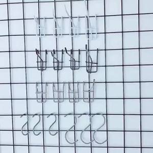 10Pcs Screen Display Hooks 5/10/15/20/25cm Heavy Duty Wire Mesh Grid Wall Hanging Hooks for Supermarket