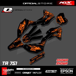 Stiker Decal Motor KLX GORDON Full Body Stiker KLX Gordon Supermoto Keren Tema Api Kode TA751