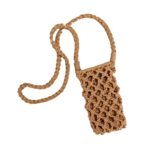 SMVU Mini Lightweight Female Small Fashion Women Crochet Knitting Purses Thread Weave Handbags Crossbody Phone Bag Woven Mobile Phone Bags Braided Shoulder Handbag