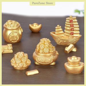 [PureZone] Feng Shui Auspicious Fa Cai Money Tree Ingot Bag Lucky Fortune Spring Festival Mascot Desktop Ornament Car Home Decor Craft