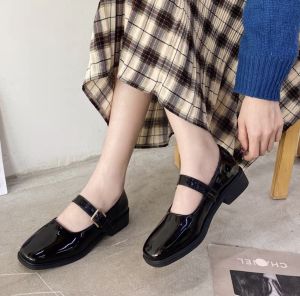 Giày Lollita dây cài ôm chân đế độn da mềm thời trang siêu xinh