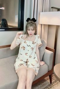 bộ đồ ngủ pijama lụa hồng dễ thương bộ đồ ngủ hot hit bộ đồ ngủ lụa
