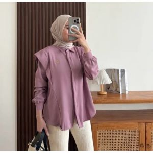 ANDINI BLOUSE POLOS SHAKILLA PREMIUM - Kemeja Andin Wanita Kekinian