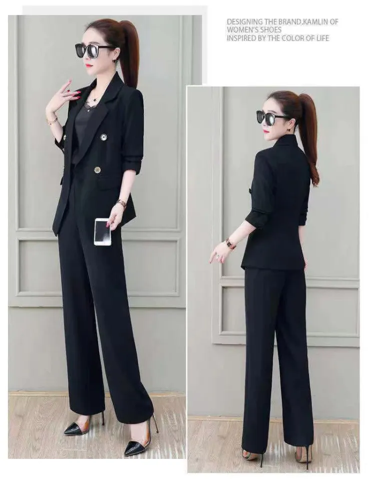 Ready Stock fashion suit women's spring 2022 new Korean Solid