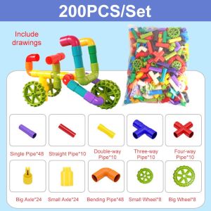 Puzzle Block Pipa DIY Mainan Anak Edukasi Model Brick Balok Pipe