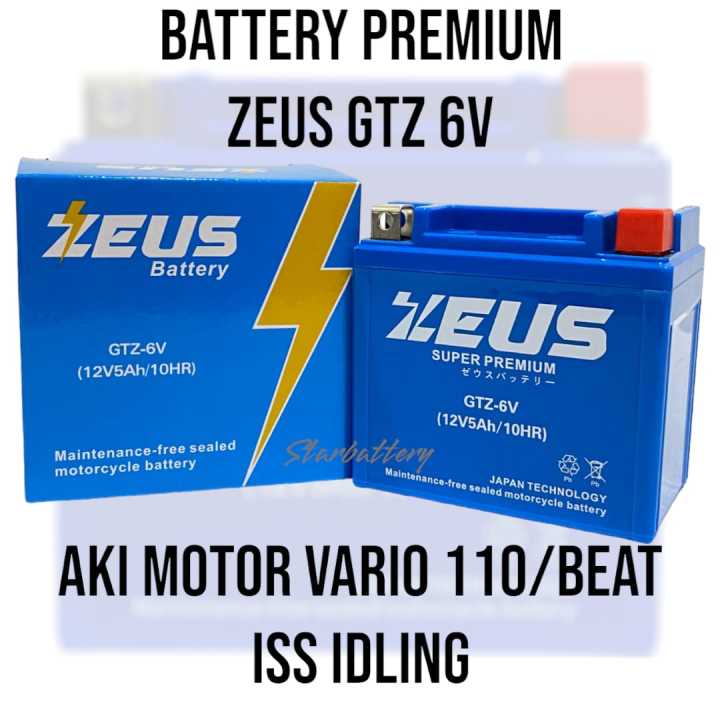 Aki Motor Honda Scoopy ISS IDLING GTZ6V ZEUS PREMIUM Aki kering Scoopy