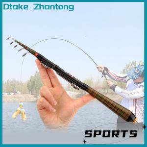 Dtake 1.2m-2.4m Portable Mini Telescopic Fishing Rod Spinning Fly Carp Fishing Carbon Fiber Rock Travel Jig Rod