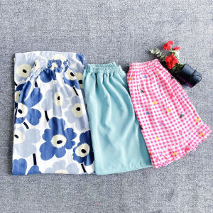 One Set Wanita Rayon Premium Celana Pendek/ LD 95-120cm Mix Motif & Polos Twill/ Set Wanita