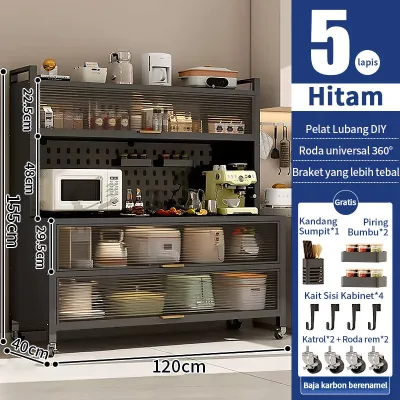 Rak Piring Tertutup Lemari Dapur Serbaguna Lemari Makanan Anti Debu Hemat Ruang