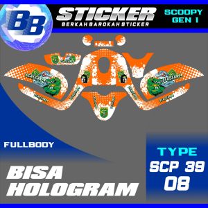 Decal Scoopy BISA HOLOGRAM Full Body Full Blok Dekal Sticker Scoopy FI 2013 2014 2015 2016 Scp 39
