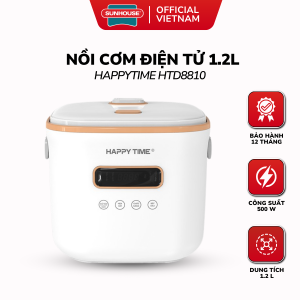 Nồi Cơm Điện Tử 1.2L SUNHOUSE HappyTime HTD8810 - Bảo Hành 12 Tháng Lòng Nồi Chống Dính Ceramic