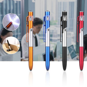 บ้าน Timmo มัลติฟังก์ชั่น 4-In-1 ปากกาลูกลื่นแบบพับได้ LED Light Pen Capacitive Stylus สำหรับแท็บเล็ตที่วางโทรศัพท์มือถือ มัลติฟังก์ชั่น รองรับ ซื้อที่น้ํา