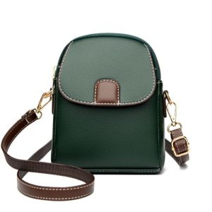 WH ESPOIR Crossbody Bag Mini Leather Shoulder Bag Fashion Casual Cellphone Bag Women