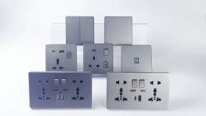 PuLXi. 13A with USB Type-c 18W Quick Charge Wall Power socket plugUniversal wall light switch Dual USB Electrical outlet AC110-250V