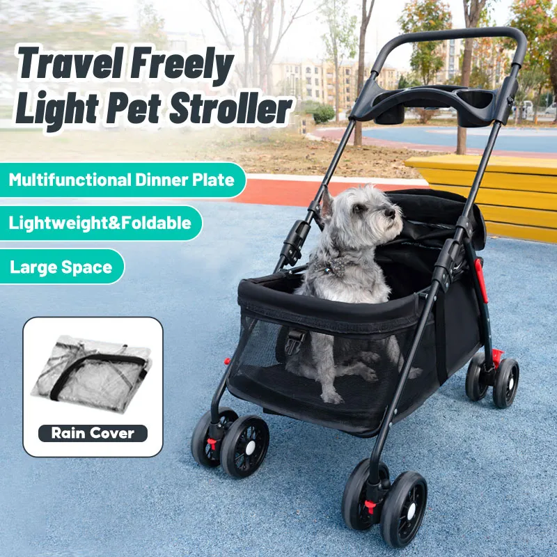 Ready】Pets Stroller Pet Trolley Foldable Trolley Hewan Anjing