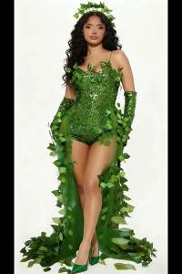 Green Fairy Green Tree Sprite Halloween Ivy Woman Costume Leaf Sequin Halloween Outfit