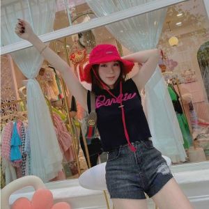 Áo Len Tay Hến Dáng Ngắn In Chữ Barbie Trẻ Trung Cá Tính
