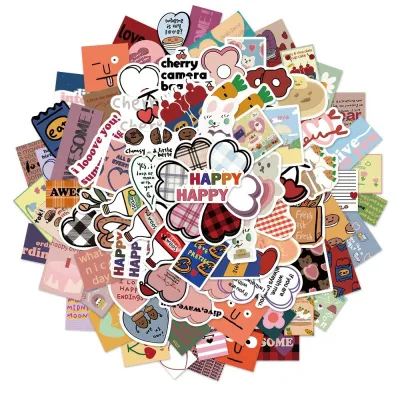 90pcs Korean Cute stickers mobile phone tablet laptop luggage ins small sticker