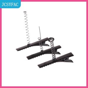 JCSYFAC 10PCS đen kim loại Pinch Alligator tóc Clip 40mm với dây cuộn mùa xuân thủ công kẹp tóc cho bữa tiệc thời trang ủng hộ trẻ em Đồ chơi