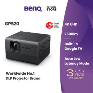 BenQ GP520 4K HDR Home Entertainment Projector | 2600lm | Google TV Netflix | Immersive Audio