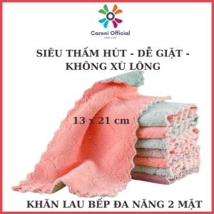 Khăn lau bếp đa năng 2 mặt siêu thấm nước kháng khuẩn lau mọi bề mặt không ra màu không xù lông Caroni