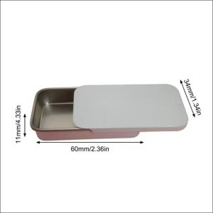 3pcs Mini Metal Slide Cover Box Multifunction Pill Candy Storage Iron Case Portable Cosmetic Organizer Tin Boxes Silver