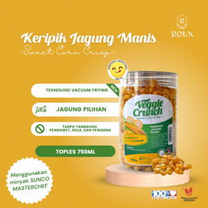 VEGGIE CRUNCH KERIPIK JAGUNG MANIS PREMIUM TOPLES 750ml ENAK RENYAH GURIH NAGIH MANIS TANPA TAMBAHAN GULA SEHAT