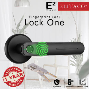 【ELITACO】E² Wave Smart Lock 30 Fingerprint Biometric One Year Warranty Keyless Use Family Residence Apartment Office Private Door