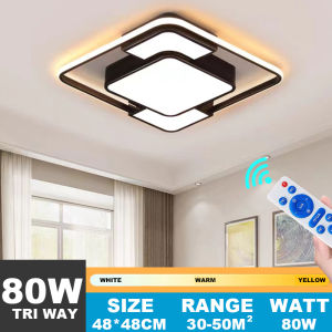 【2025 New Upgrade】LED ceiling light 3 colors ceiling lamp modern living room ceiling lamp dining bedroom indoor lamp center light kitchen chandelier dimmable panel lamp nordic corridor light energy saving with remote control/switch