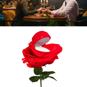 Hình hoa hồng độc đáo Vỏ gắn nhẫn độc đáo hộp hiển thị Hoa cưới hộp đựng nhẫn tổ chức bất ngờ nhẫn cầu hôn hộp đựng nhẫn