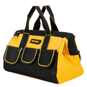 Deli Tool Bag 13 Inches Tools Strong And Durable Wood Electrician Special Storage Bag Multi-Function Tool Bag Canvas Thickening for Tool Strapless Bag