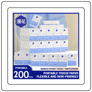 【JJ HOME】【100 Packs / Box】ManHua 3-Ply Tissue/Soft/Strong Absorbent/Wood Pulp for Daily Use