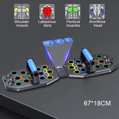 New Push Up Board Fitness Intelligent Counting Foldable LCD Display Home Fitness Equipment Bearing Capacity 300kg