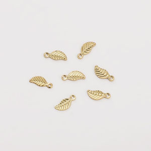 10pcs 14K Gold Plated Brass Leaves Charm Pendant for Earrning Bracelet DIY Jewelry Making Accessories