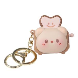Dễ thương nướng bánh mỳ Keychain thẩm mỹ phụ kiện móc khóa xe vòng chìa khóa túi xách túi xách Túi ba lô quyến rũ cho Womens cô gái