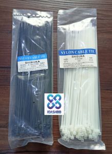 Kabel ties Hitam Putih 2.5 x 200 mm (20cm) isi 100bh Kabel Ties/ Cable Tie /Kabel Tie /Pengikat Kabel/ Dasi Kable