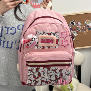 Christmas Gift Halloween sanrio Kawaii Y2K Backpack Dopamine Hello Kitty Cartoon Cute Leisure High Capacity Student Bag School Starts Gift Fashion Kit