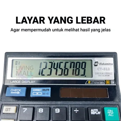 Hakamitsu Kalkulator CT-512 12 Digit / Calculator Check & Correct Dual 2 Power