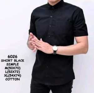 KEMEJA PRIA LENGAN PENDEK POLOS HITAM MAROON NAVY PUTIH ABU KUALITAS DISTRO