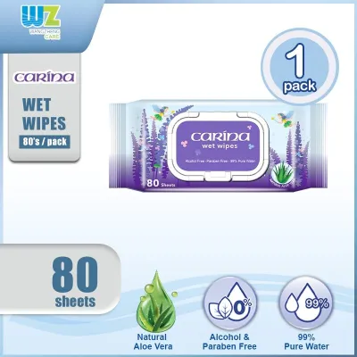 Carina Wipes Mini Pack Travel Cleansing Towelettes Tisu (80s/ 160s)